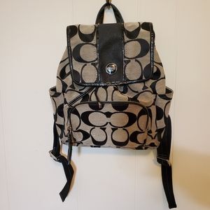 COACH Signature Stripe Backpack Purse